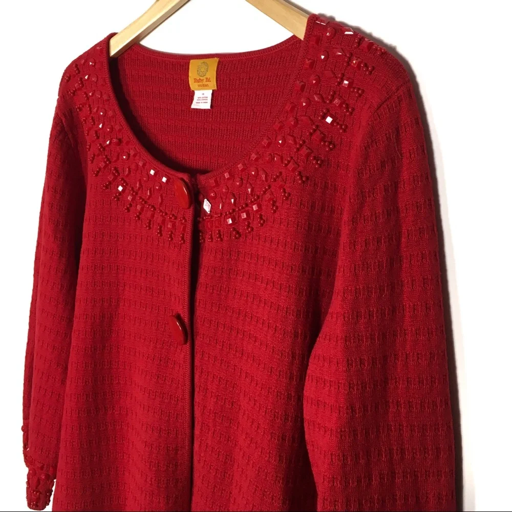 Ruby Rd Beaded Sweater. - Picture 2 of 8